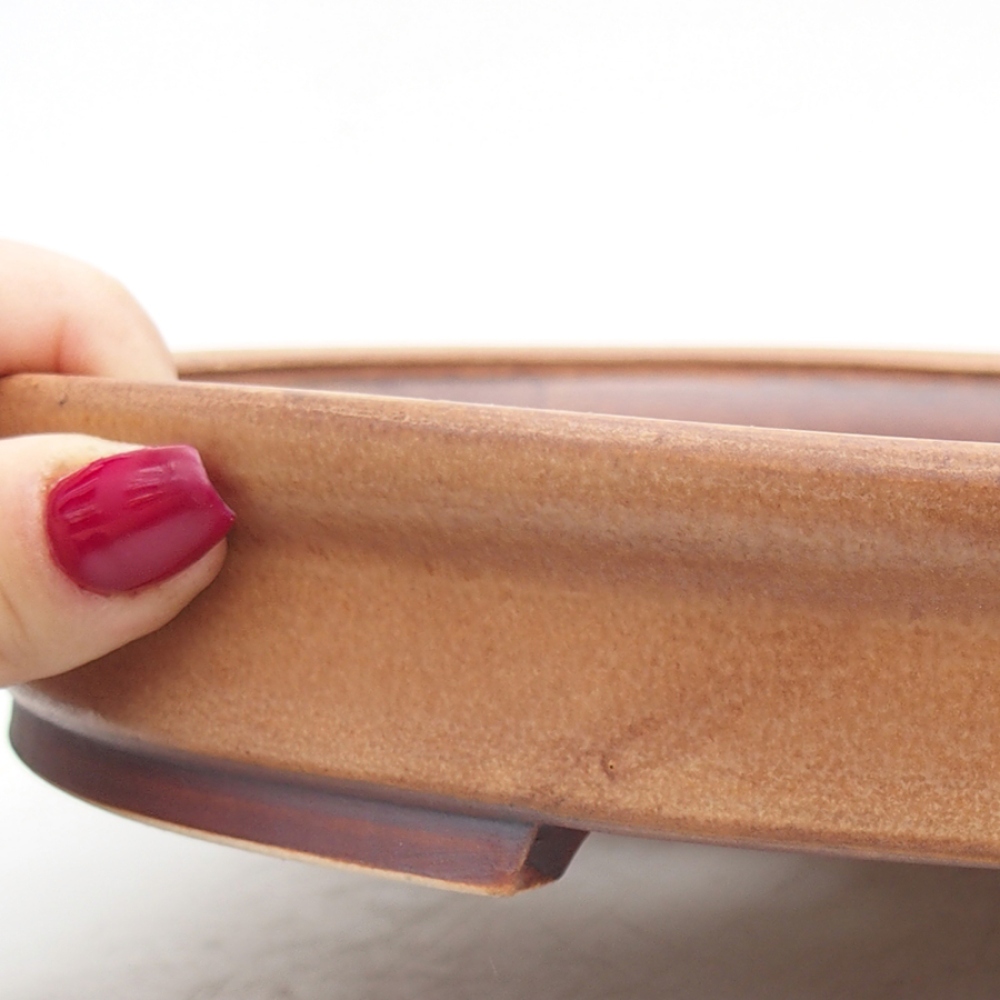 kerámia bonsai tál 31 x 27 x 4 cm, barna