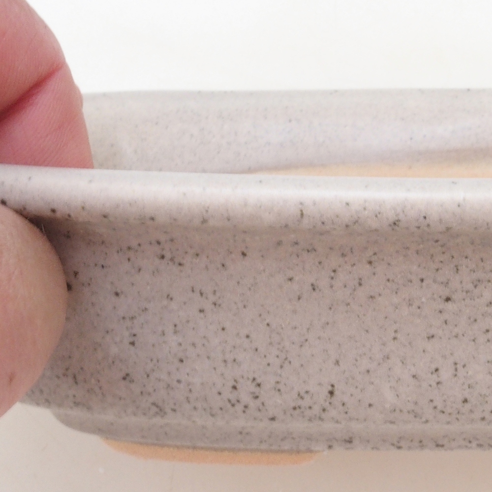 Bonsai tál H02 - 19 x 13 x 5 cm. - bézs színű