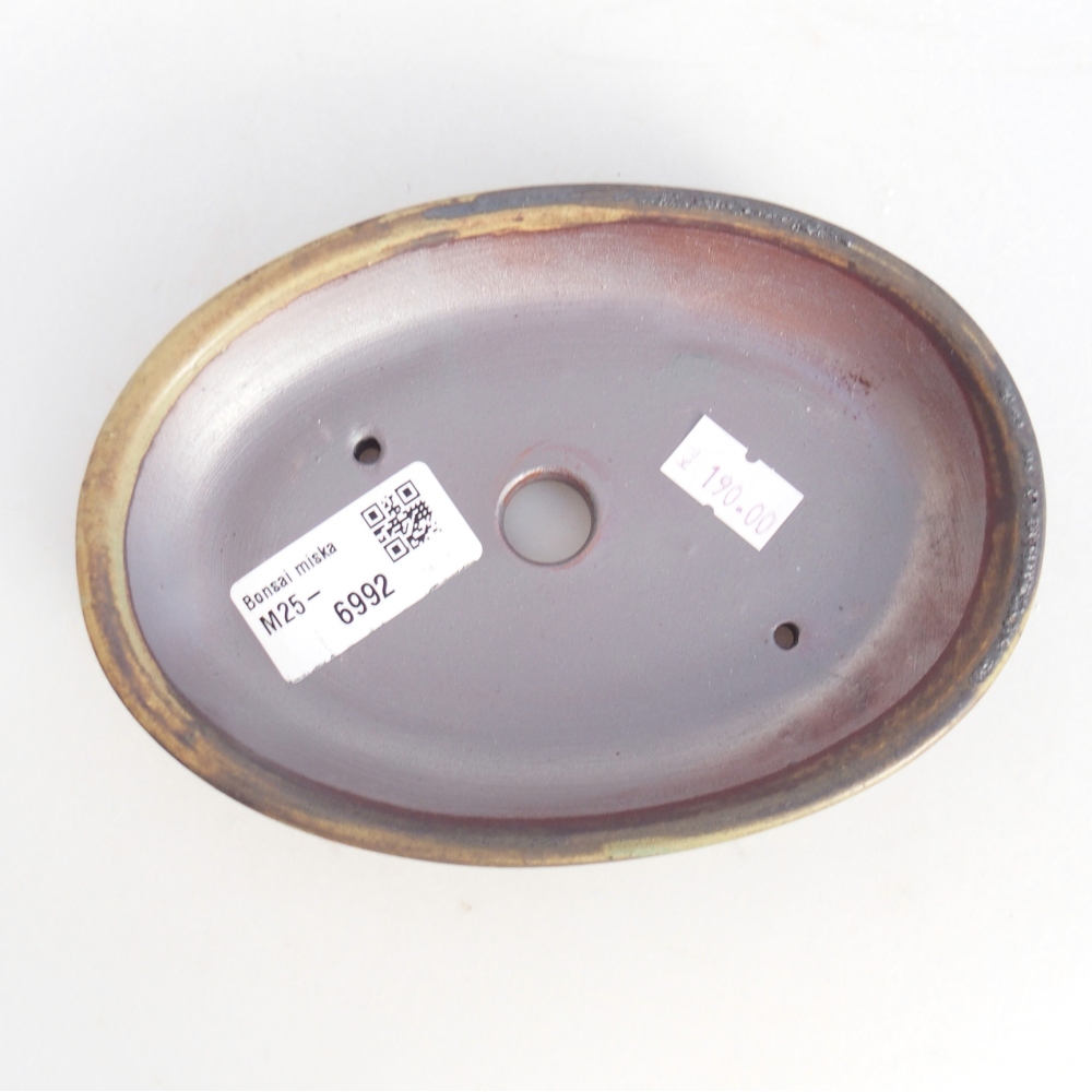 kerámia bonsai tál 15,5 x 11 x 2,5 cm, barna