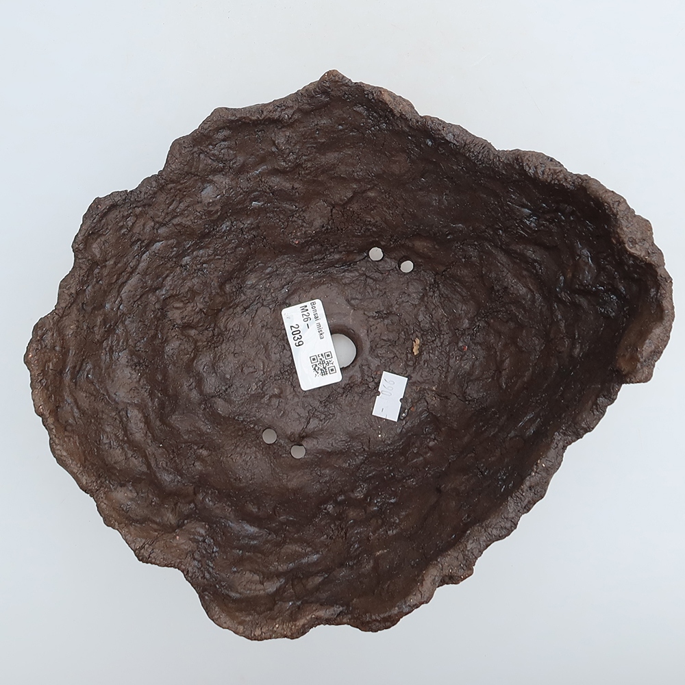 Kerámia edény 23 x 20,5 x 16 cm, barna színű