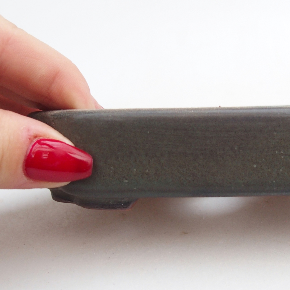 kerámia bonsai tál 13 x 9 x 3 cm, barna