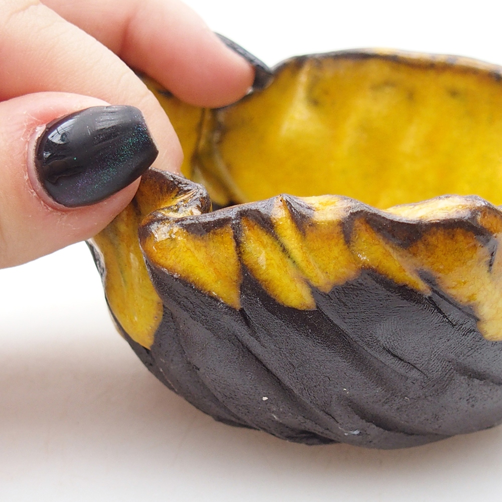 Kerámia kagyló 8 x 10 x 5,5 cm , sárga