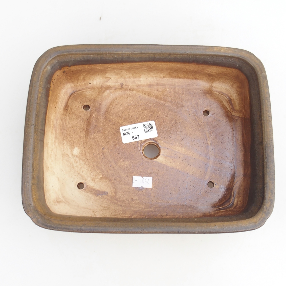 kerámia bonsai tál 25 x 20 x 7,5 cm, barna