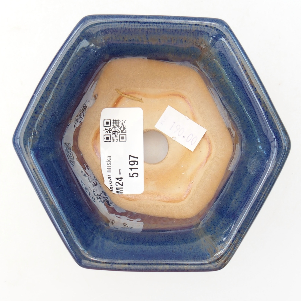 kerámia bonsai tál 10,5 x 9,5 x 5,5 cm, kék színben