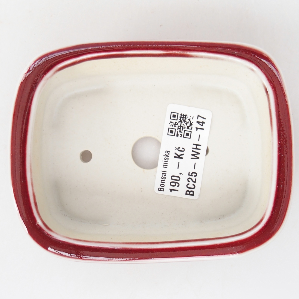 kerámia bonsai tál 11 x 8,5 x 3,5 cm, piros színben