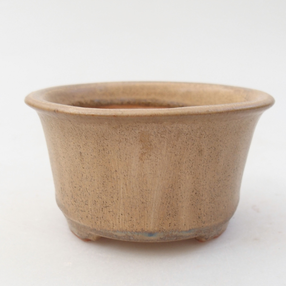 kerámia bonsai tál 9 x 9 x 5 cm, bézs színben