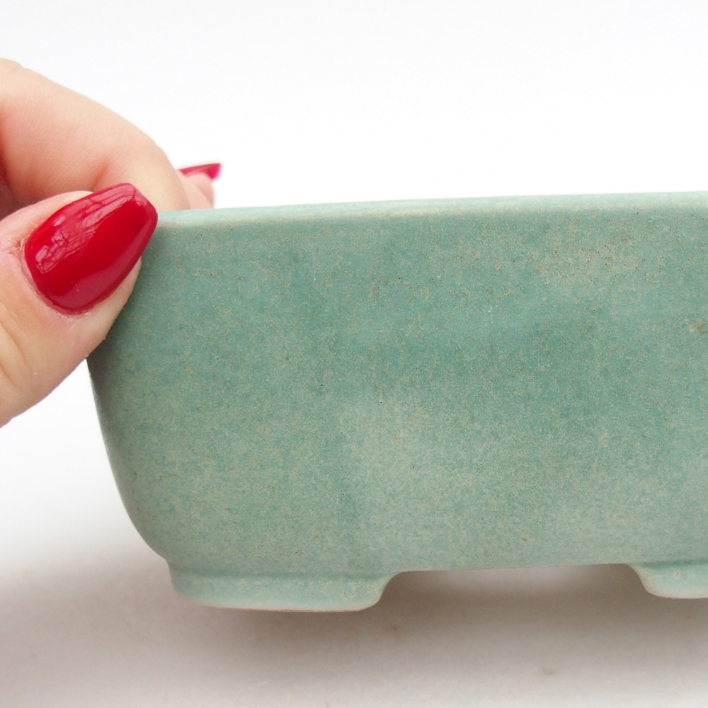 kerámia bonsai tál 12,5 x 10 x 5 cm, zöld