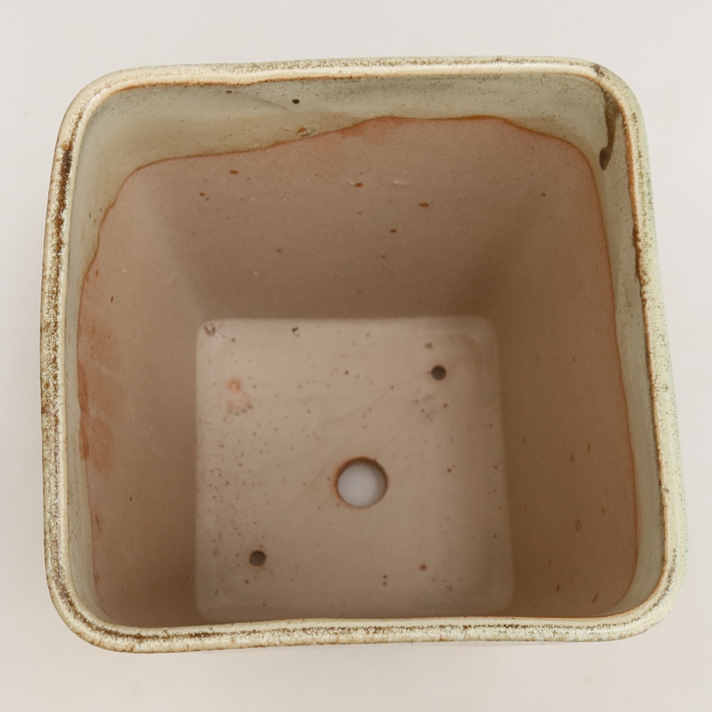 Kerámia bonsai tál 13,5 x 13,5 x 15 cm, zöld