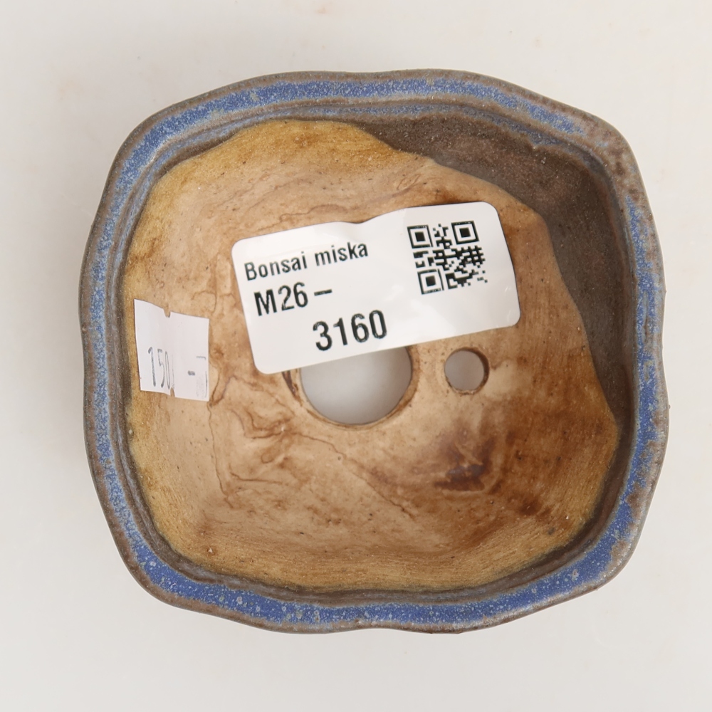 kerámia bonsai tál 7 x 7 x 3,5 cm, kék színben