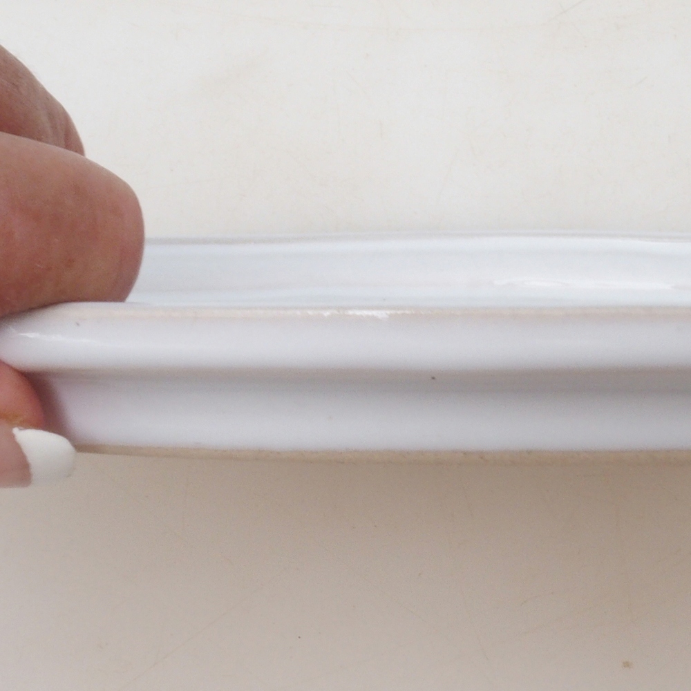 Bonsai ovális csészealj M - 22,5 x 18 x 1,5 cm - fehér