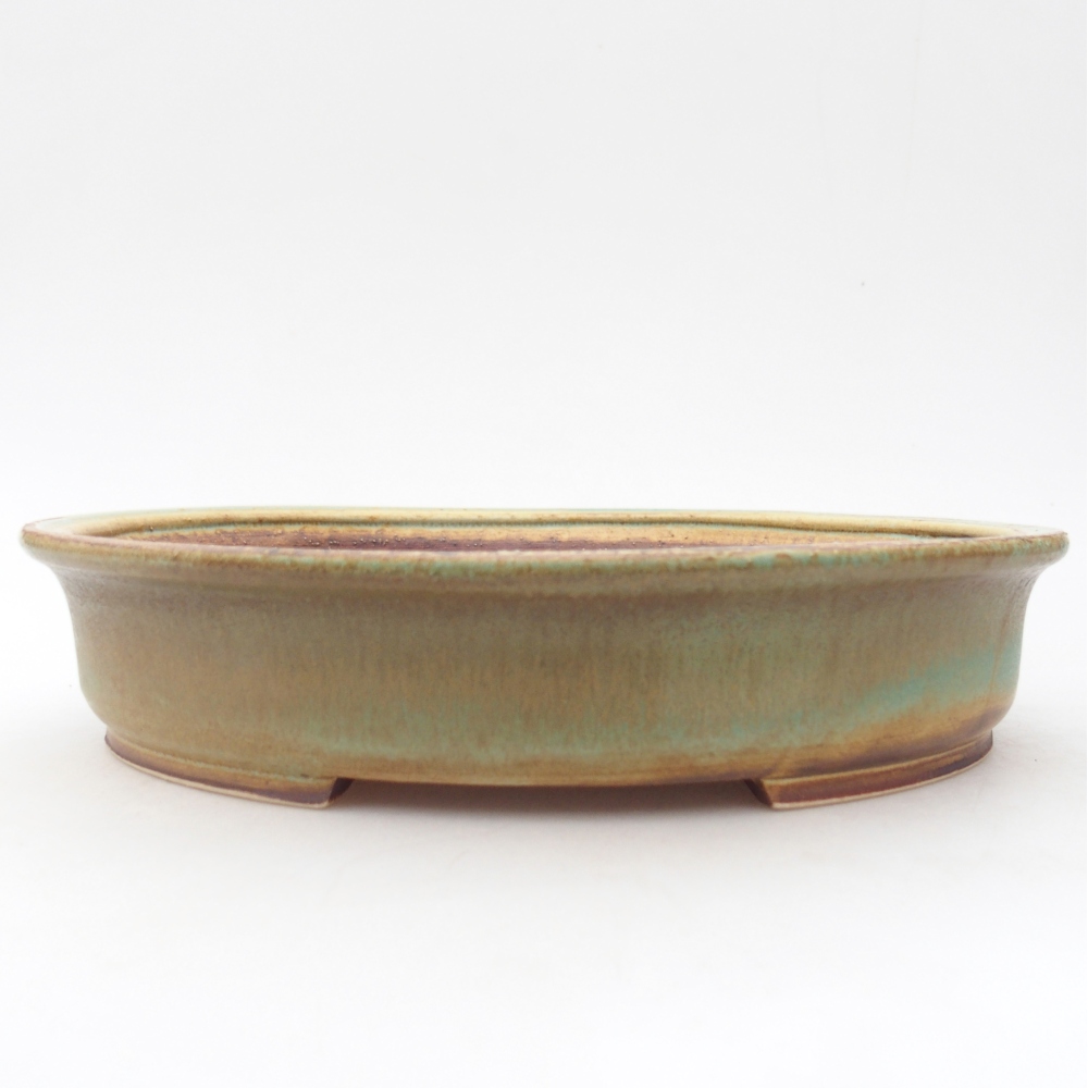 kerámia bonsai tál 24 x 21 x 5 cm, zöld