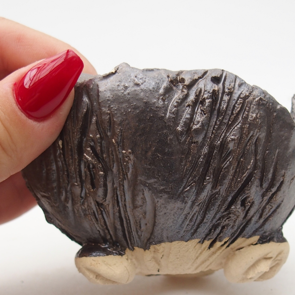 Kerámia kagyló 9 x 9 x 6 cm , fekete színű