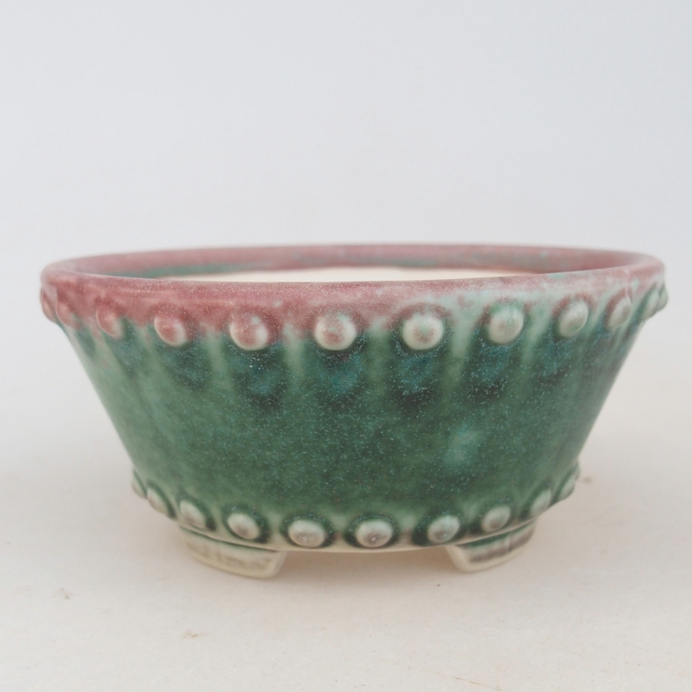 kerámia bonsai tál 10,5 x 10,5 x 5 cm, zöld