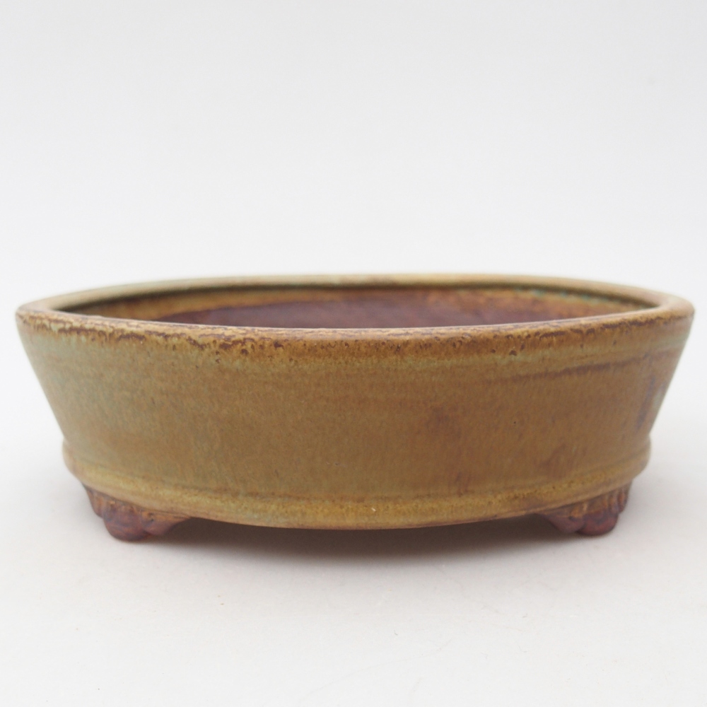 Kerámia bonsai tál 17,5 x 17,5 x 5 cm, zöld