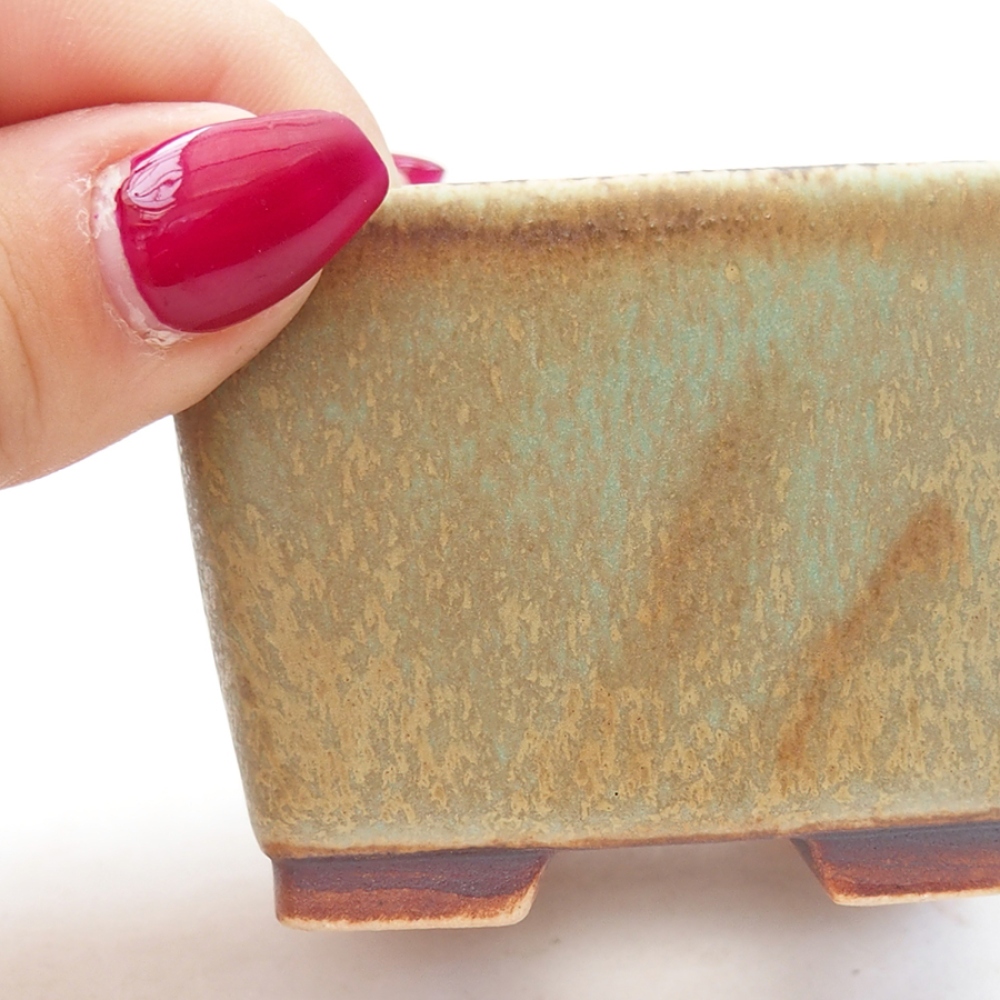 kerámia bonsai tál 6 x 6 x 4,5 cm, zöld