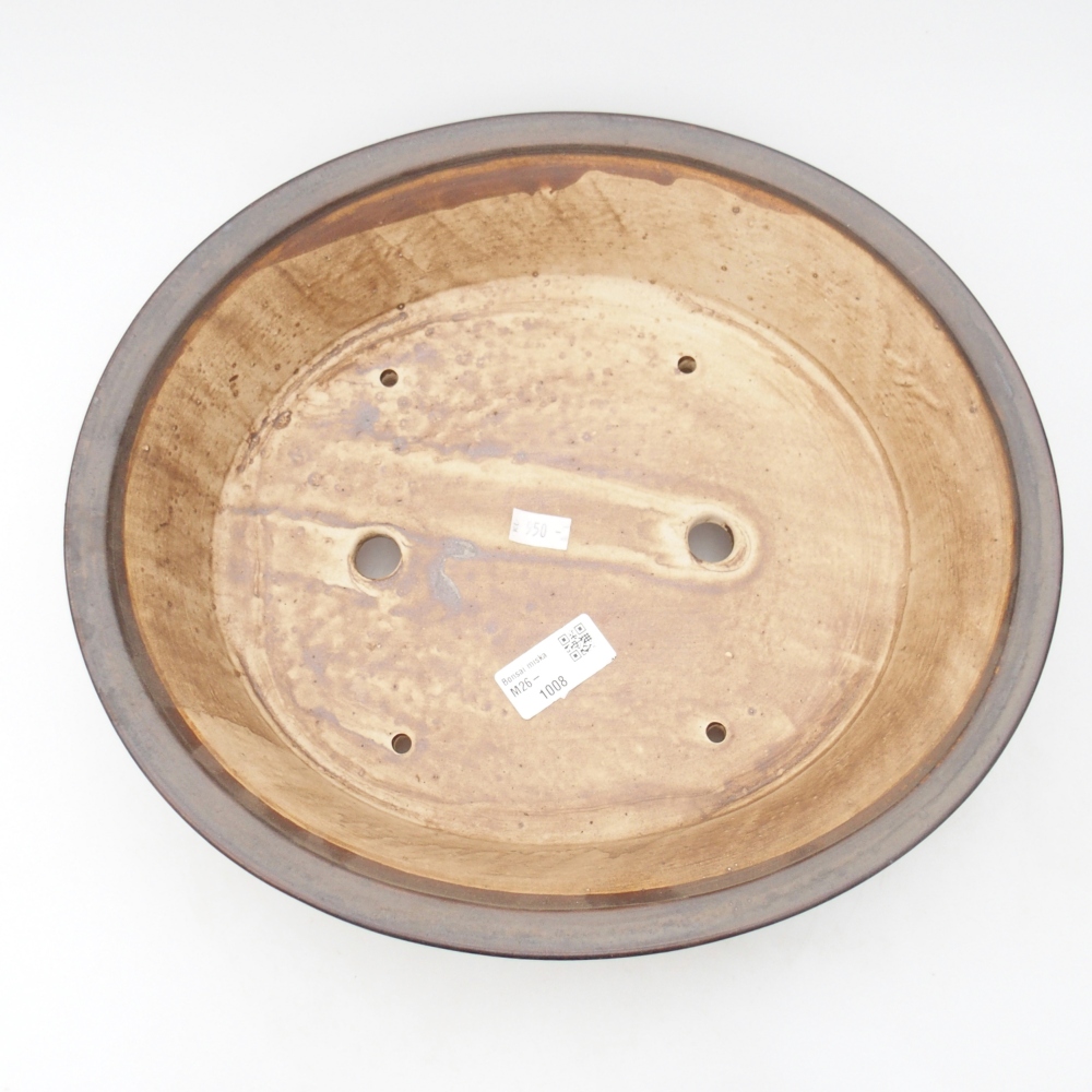 kerámia bonsai tál 32,5 x 29 x 7 cm, barna