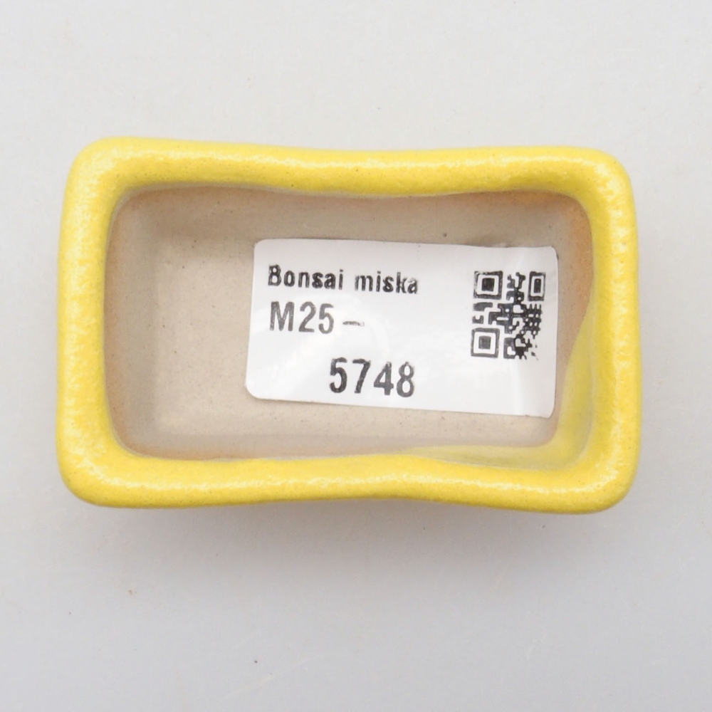 kerámia bonsai tál 6 x 3,5 x 2,5 cm, sárga