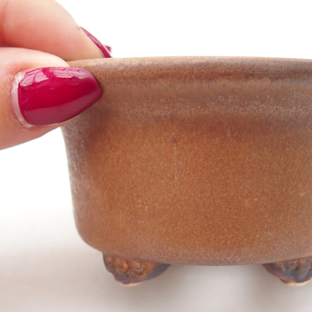 kerámia bonsai tál 9 x 9 x 3,5 cm, barna