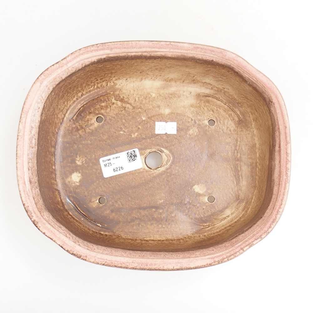 kerámia bonsai tál 25 x 20,5 x 7 cm, rózsaszínű