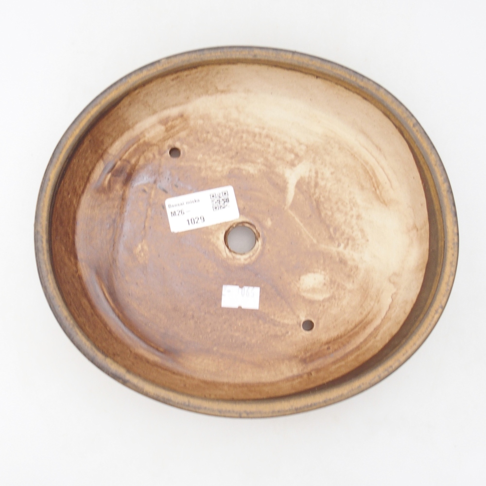 kerámia bonsai tál 22,5 x 20 x 4,5 cm, barna