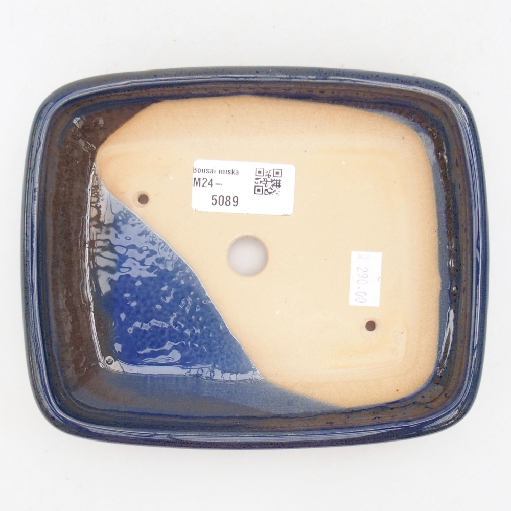kerámia bonsai tál 17 x 14 x 3,5 cm, kék színben