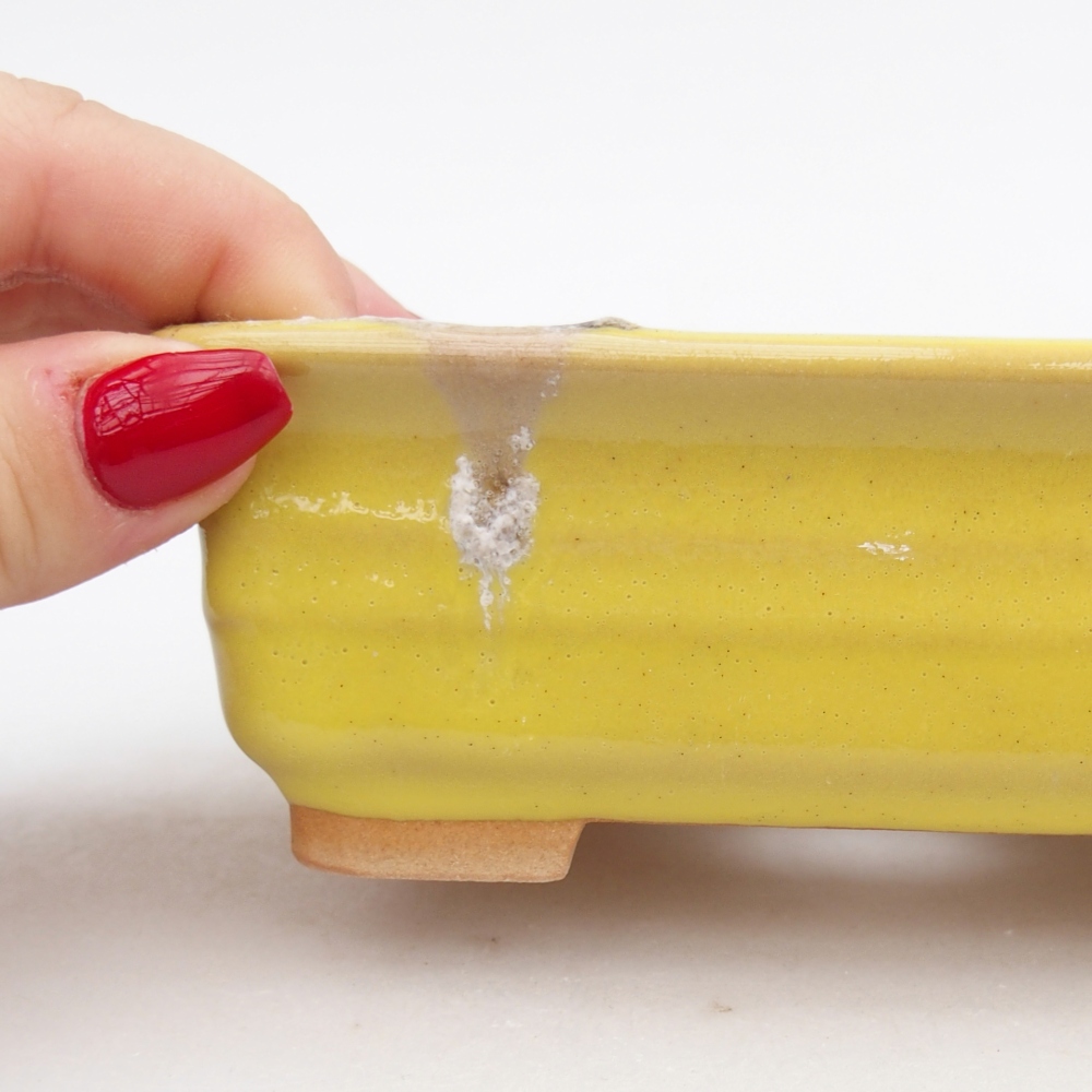 kerámia bonsai tál 13,5 x 10 x 4,5 cm, sárga