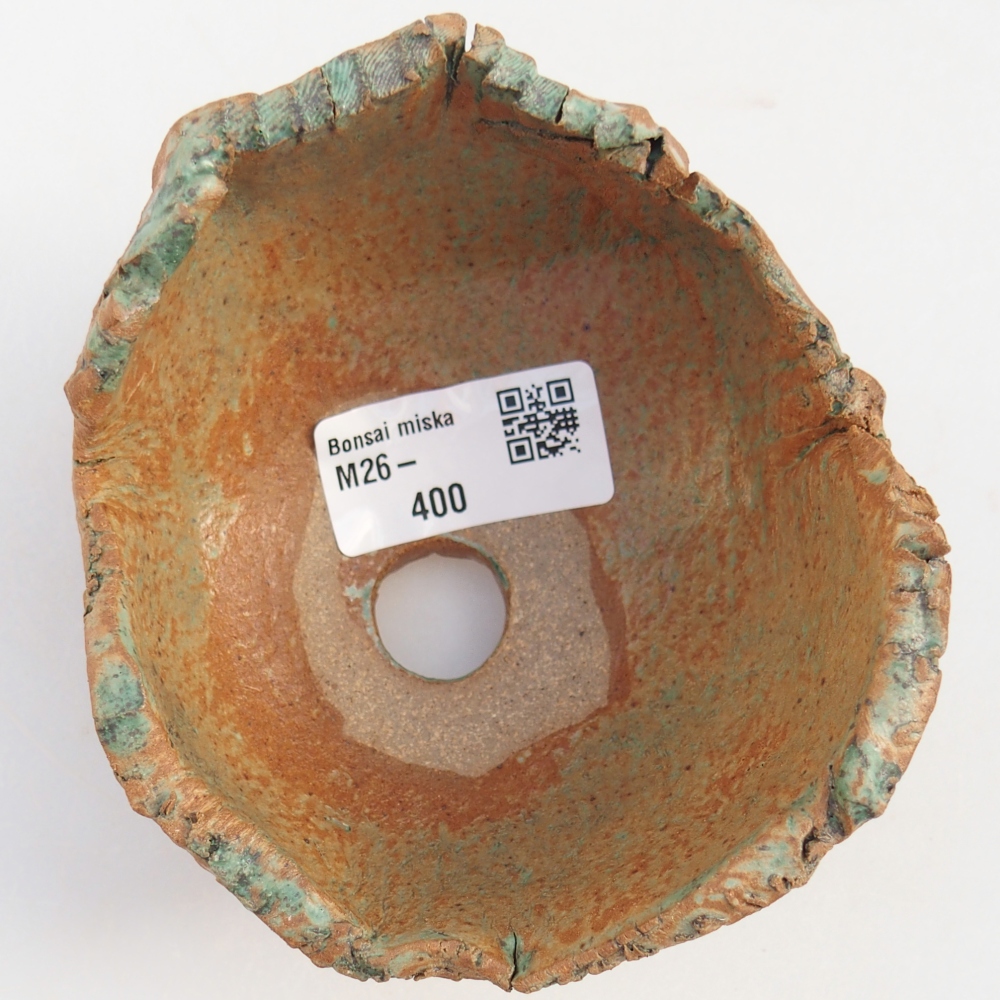 Kerámia kagyló 10 x 9,5 x 7,5 cm , barna-zöld színű