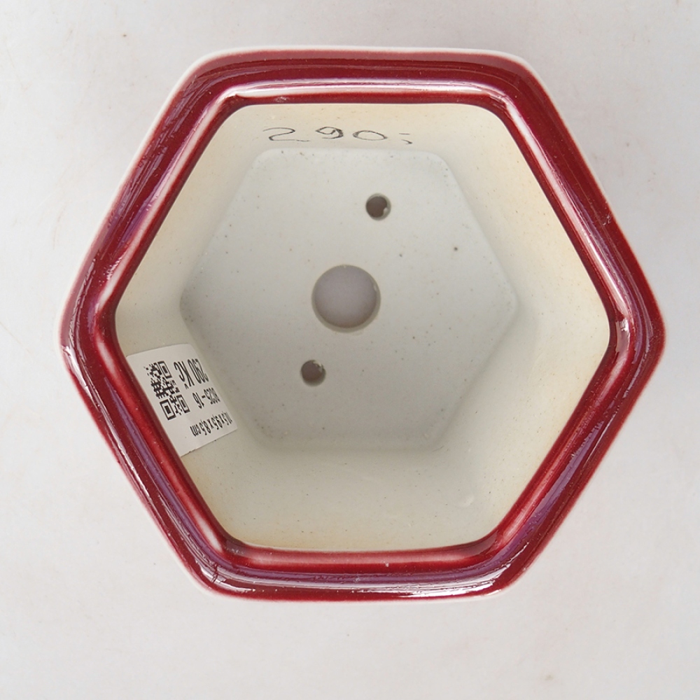 Kerámia bonsai tál 10,5 x 9,5 x 8,5 cm, piros színben