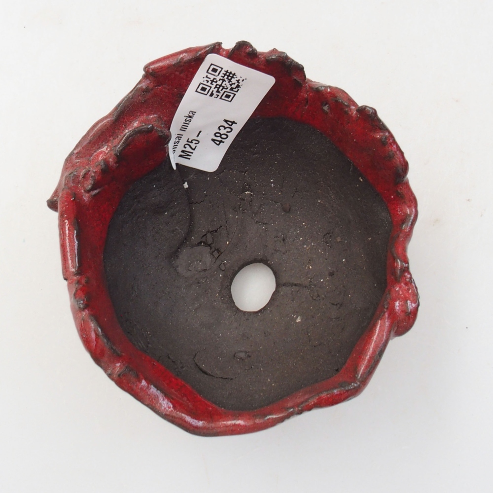 Kerámia kagyló 9 x 8 x 5 cm , piros színű