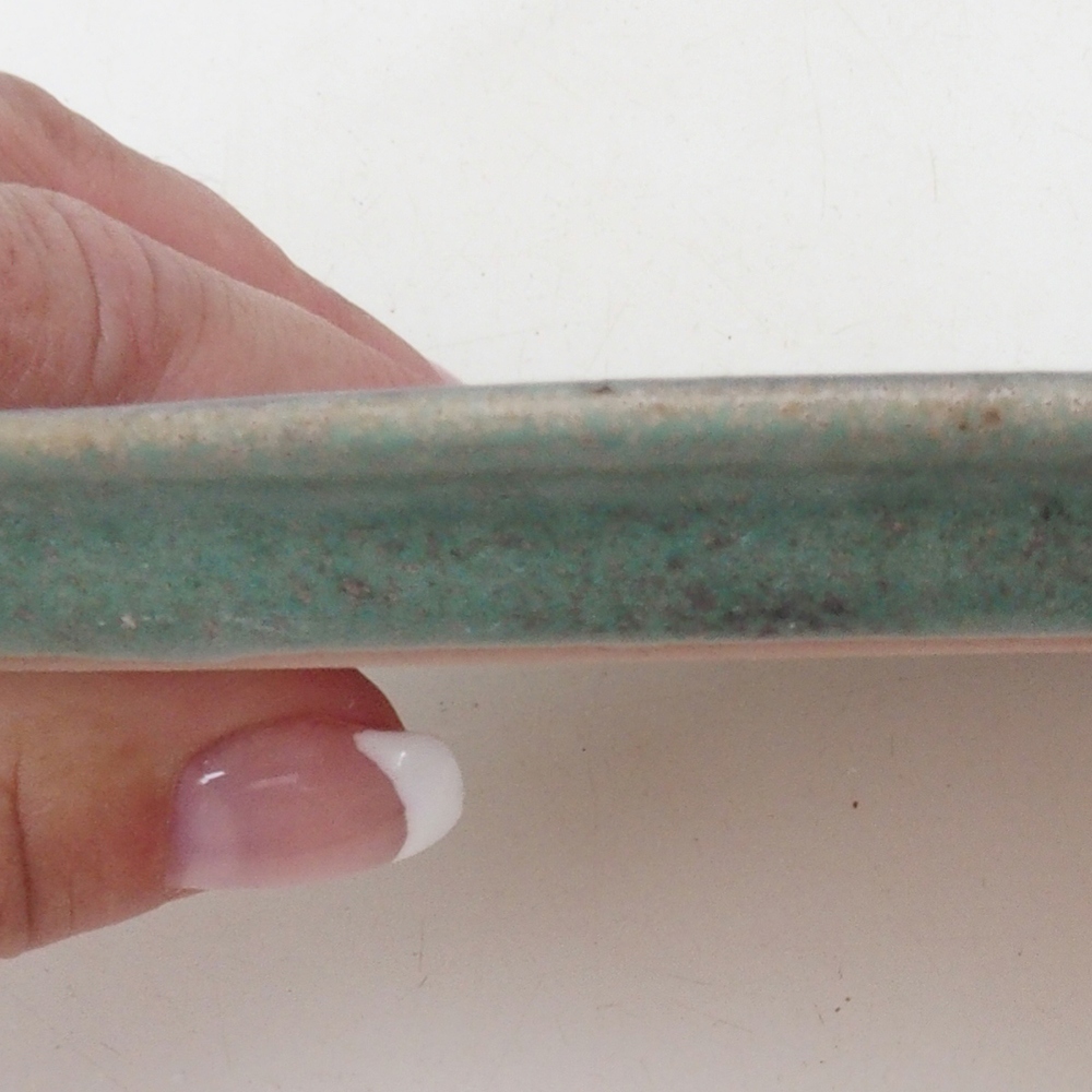 Kerámia csészealj H02 - 17,5 x 12 x 1 cm - zöld