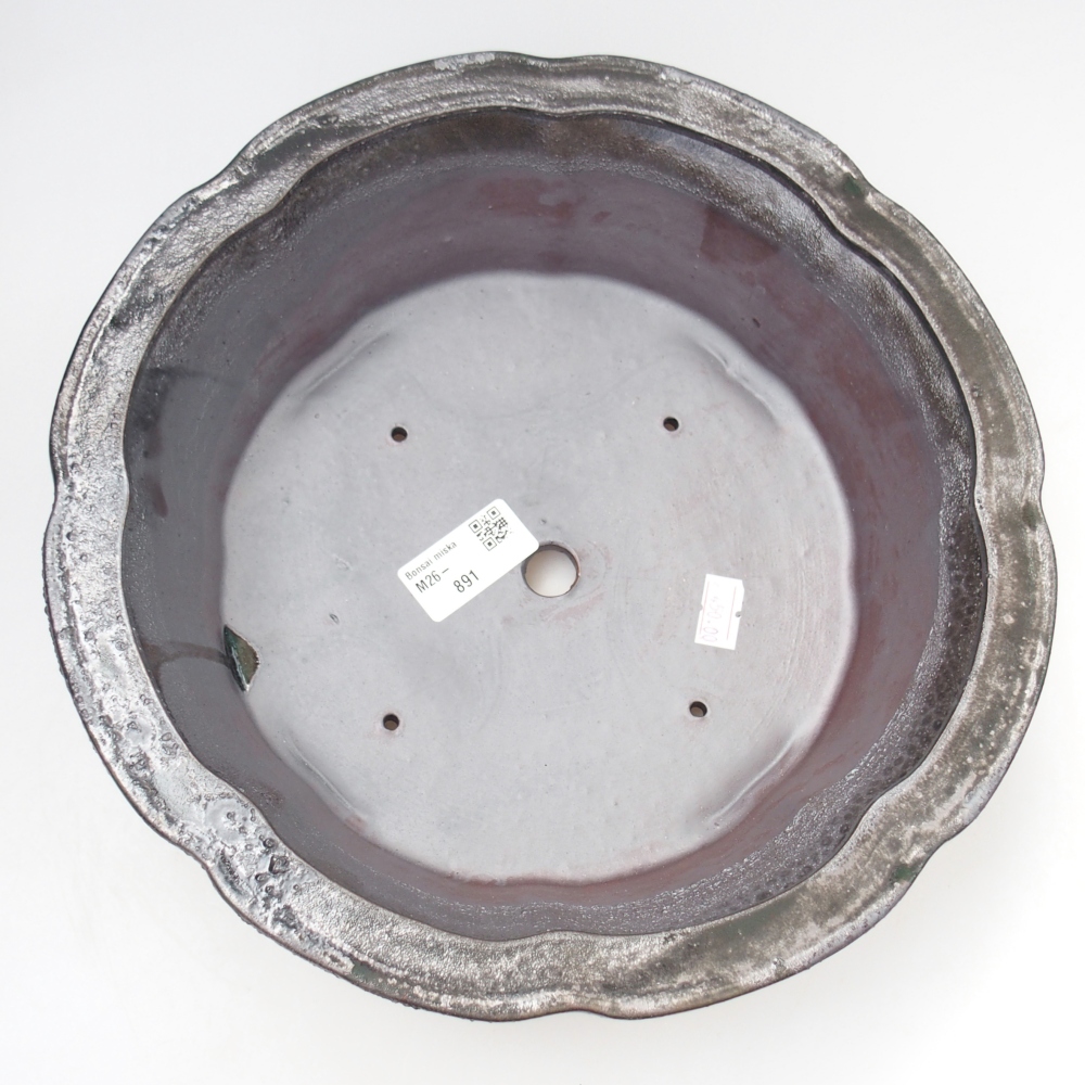 Kerámia bonsai tál 26,5 x 26,5 x 8 cm, fekete