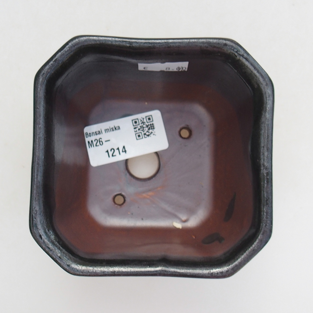 kerámia bonsai tál 10 x 10 x 6 cm, zöld