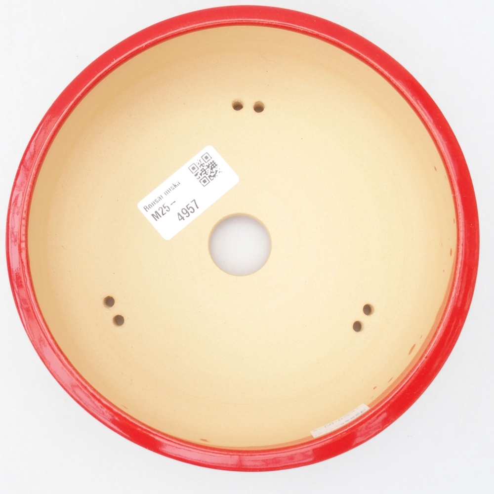 kerámia bonsai tál 17 x 17 x 6 cm, piros színben