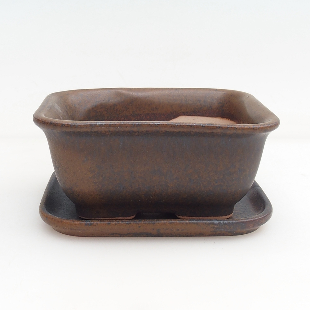 Bonsai tál + csészealj H11 - 11,5 x 10 x 4 cm. - zöld