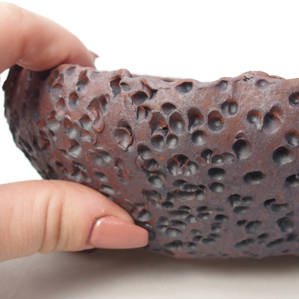 Kerámia bonsai tál 16,5 x 17,5 x 7 cm, fém színben