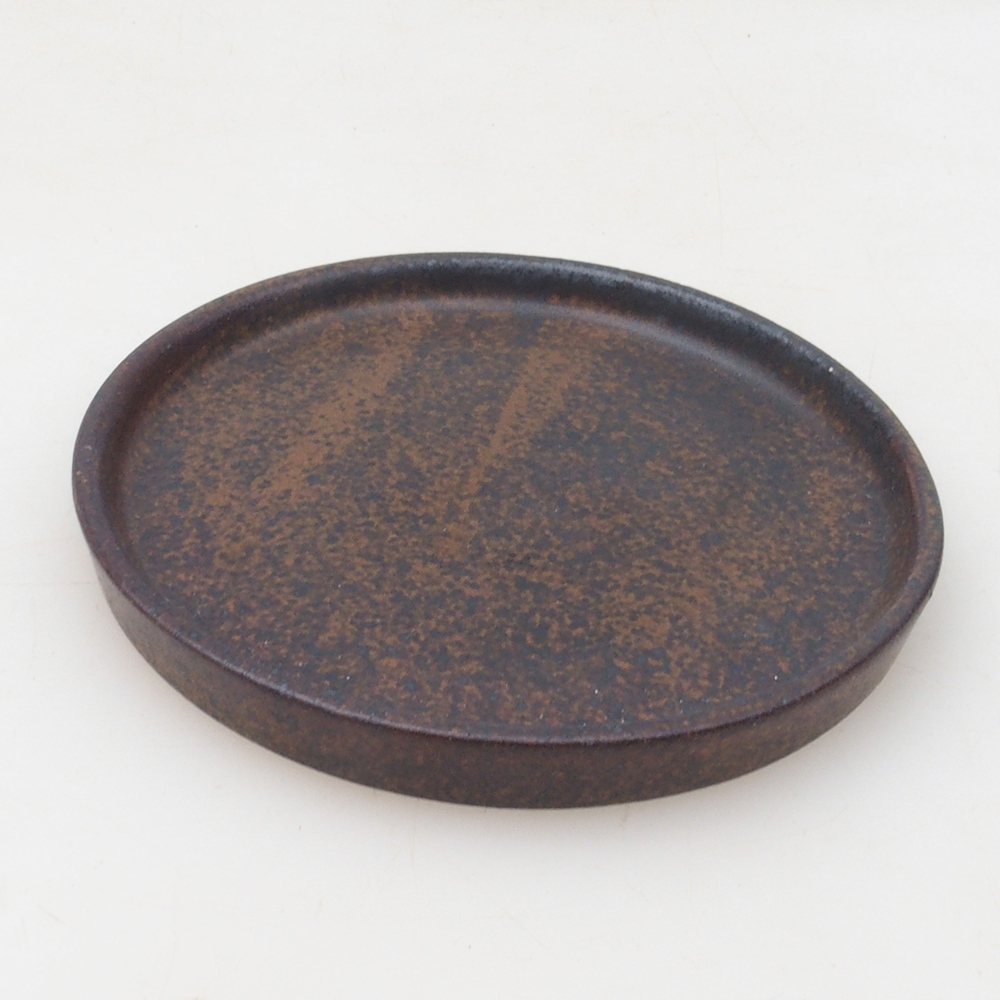 Kerek bonsai konzol D6-S - 10 x 10 x 1 cm - barna