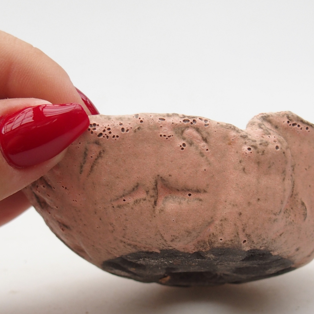 Kerámia kagyló 9 x 7,5 x 4 cm , rózsaszín színben