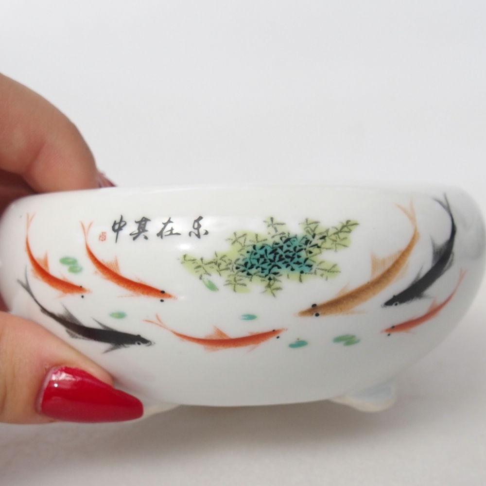 kerámia bonsai tál 10 x 10 x 5 cm, fehér színben