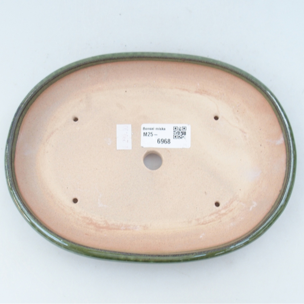 Bonsai kerámia tál 22,5 x 16,5 x 3 cm, zöld