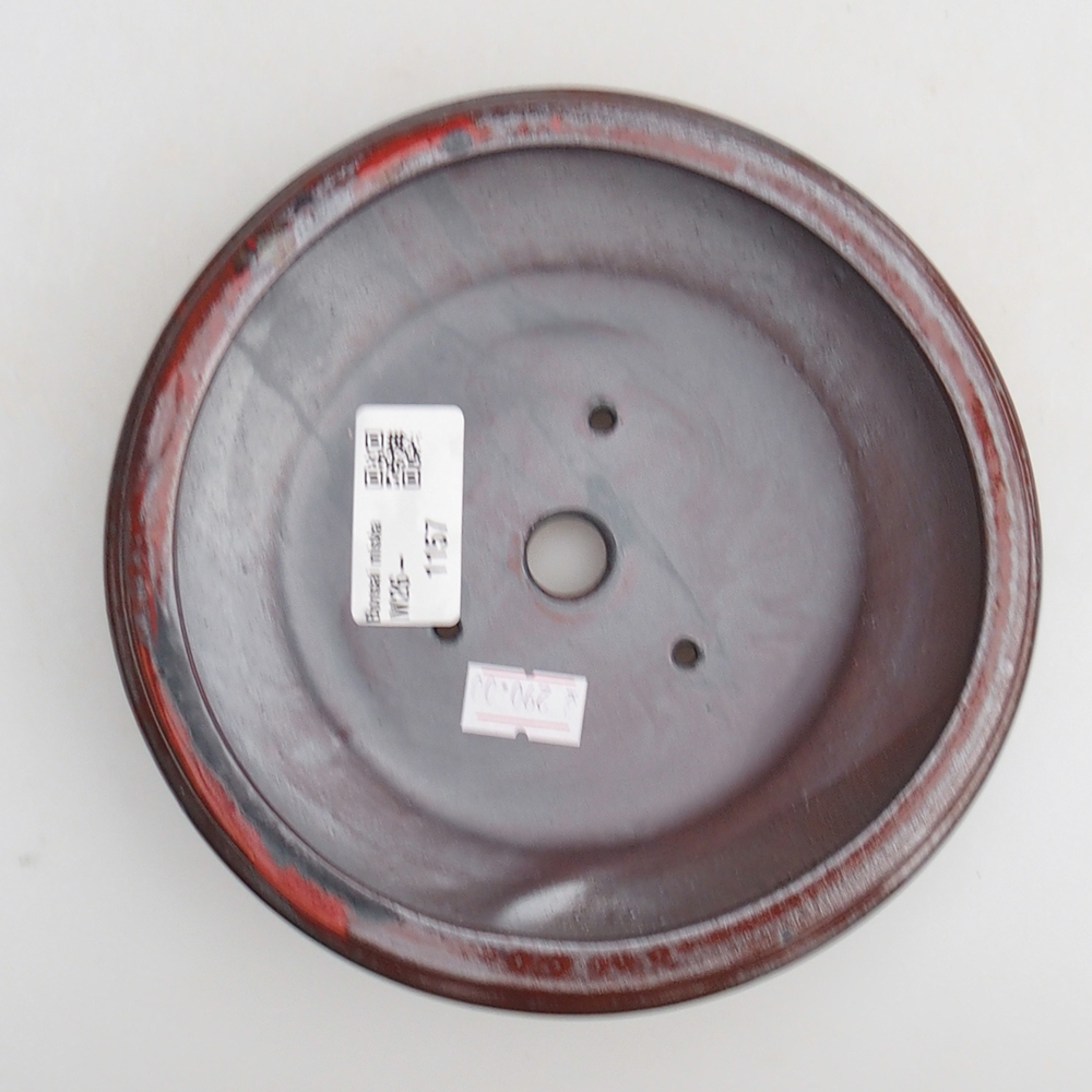 kerámia bonsai tál 15 x 15 x 4,5 cm, piros színű