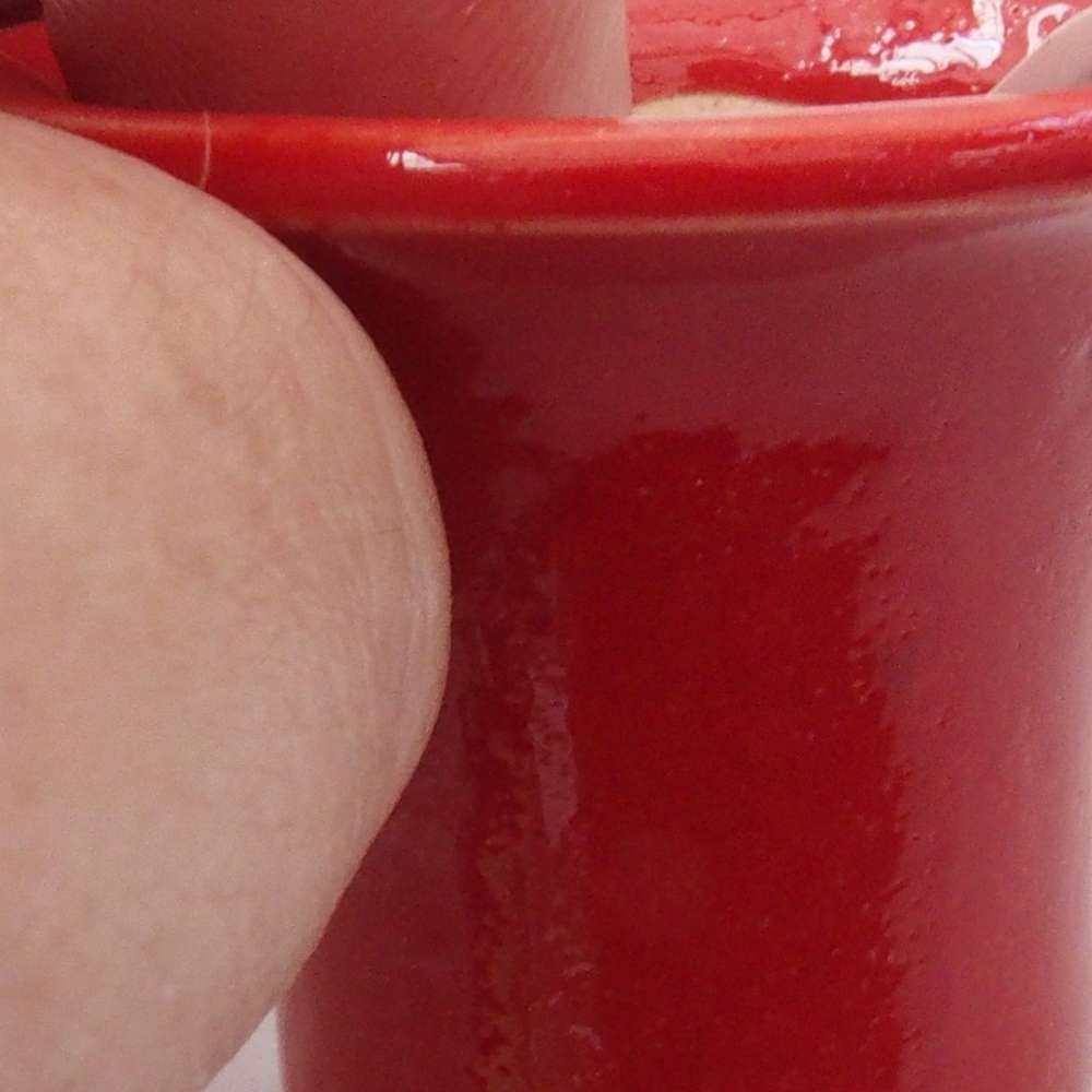 Mini bonsai tál 4 x 4 x 4 cm, piros színben