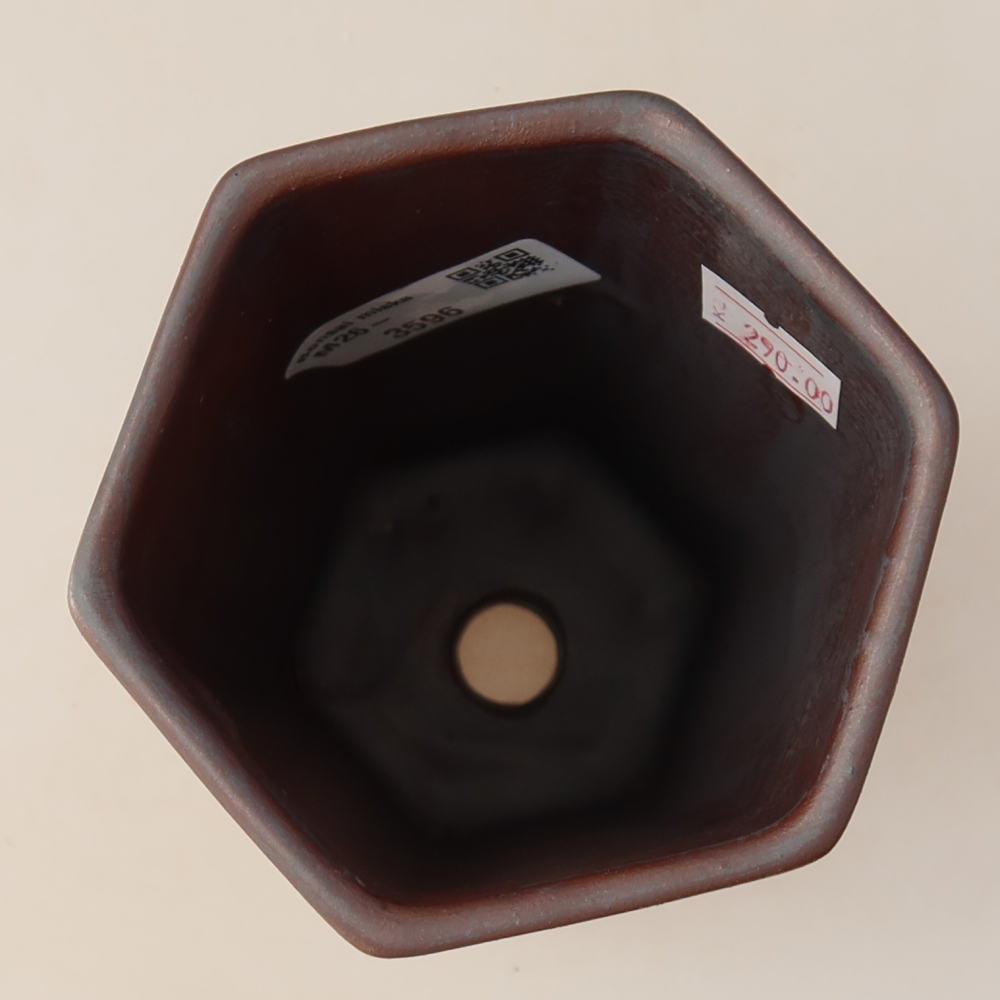 Kerámia bonsai-tál 9,5 x 8,5 x 14,5 cm, fém színű