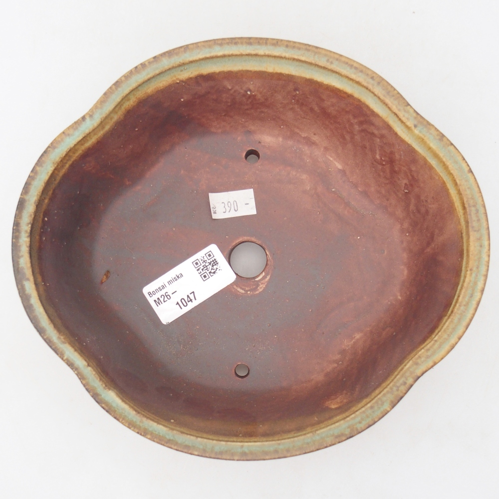 kerámia bonsai tál 18,5 x 17 x 6 cm, zöld