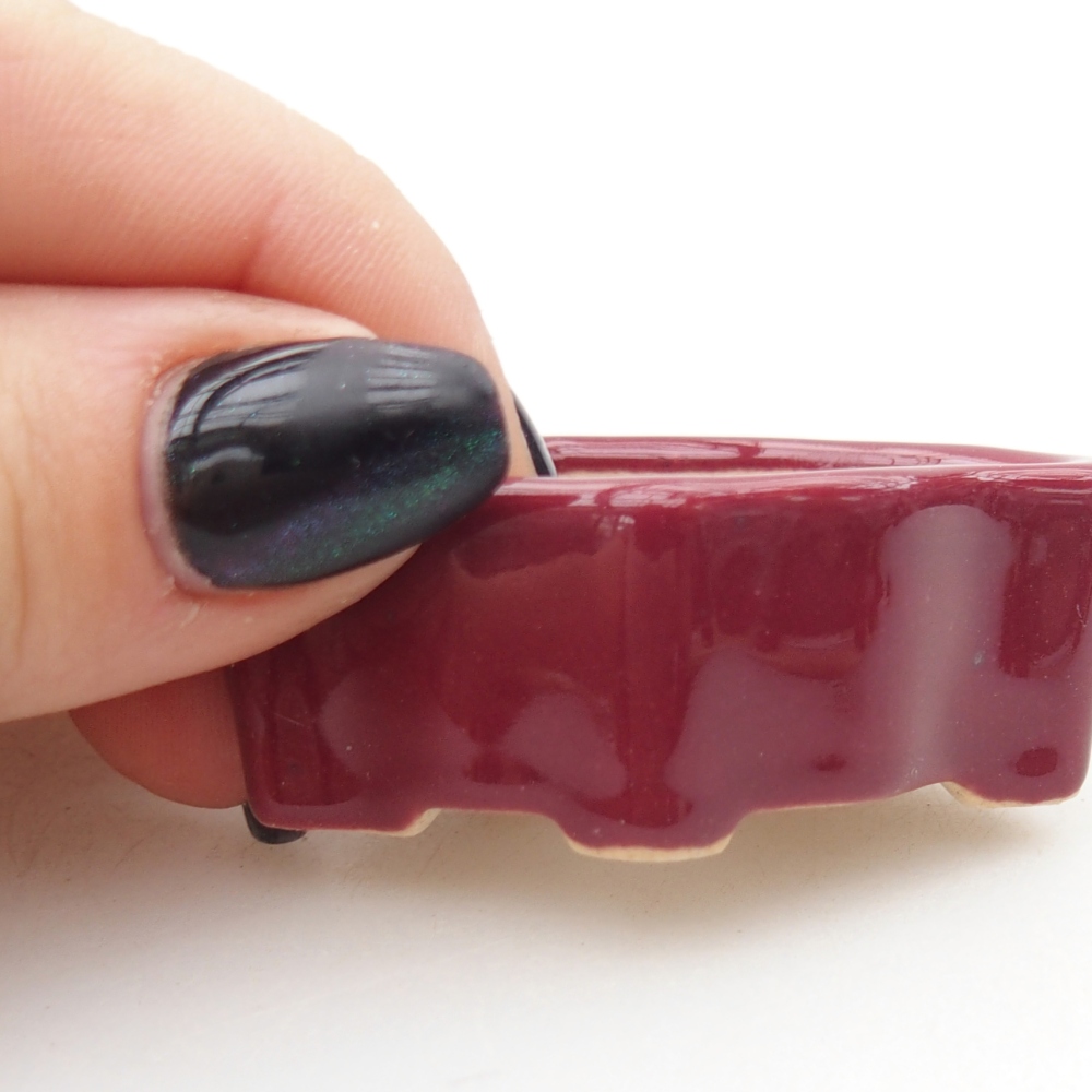 Mini bonsai tál 5 x 3 x 2 cm, bordó színű