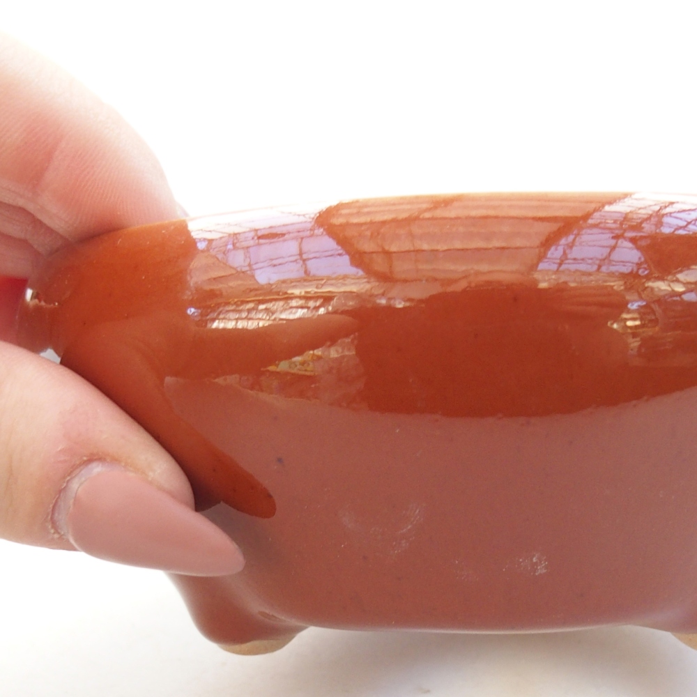 kerámia bonsai tál 10 x 10 x 5 cm, barna