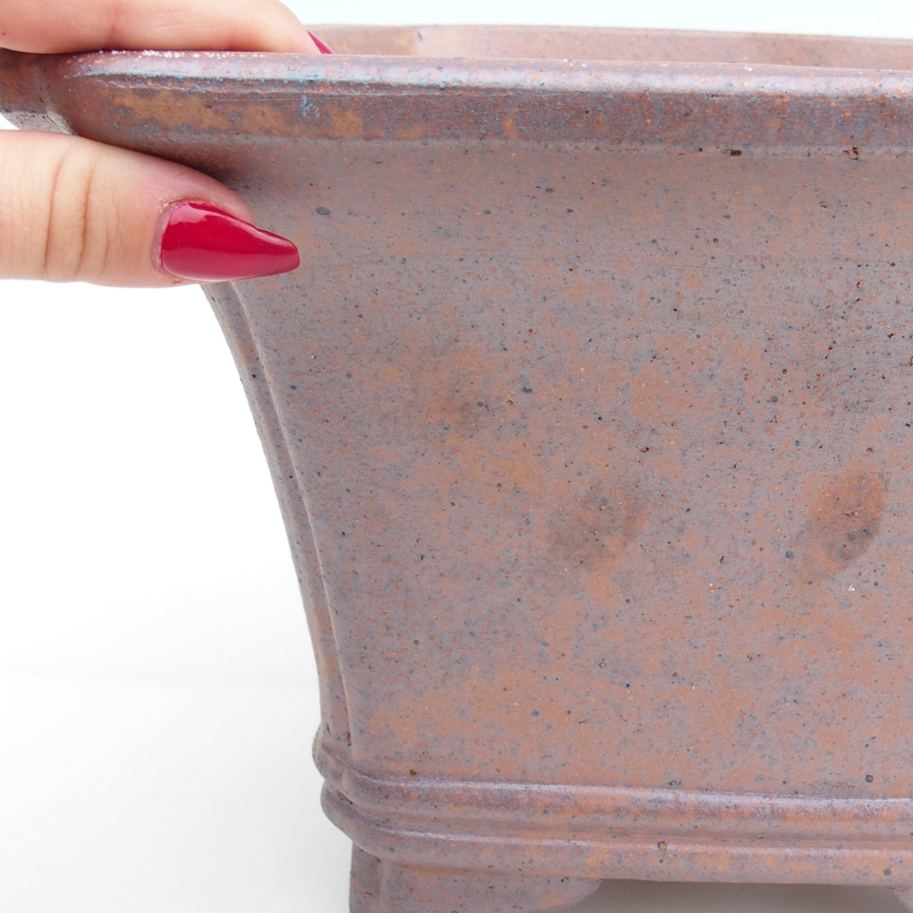 Kerámia bonsai tál 23,5 x 23,5 x 17 cm, fém színben