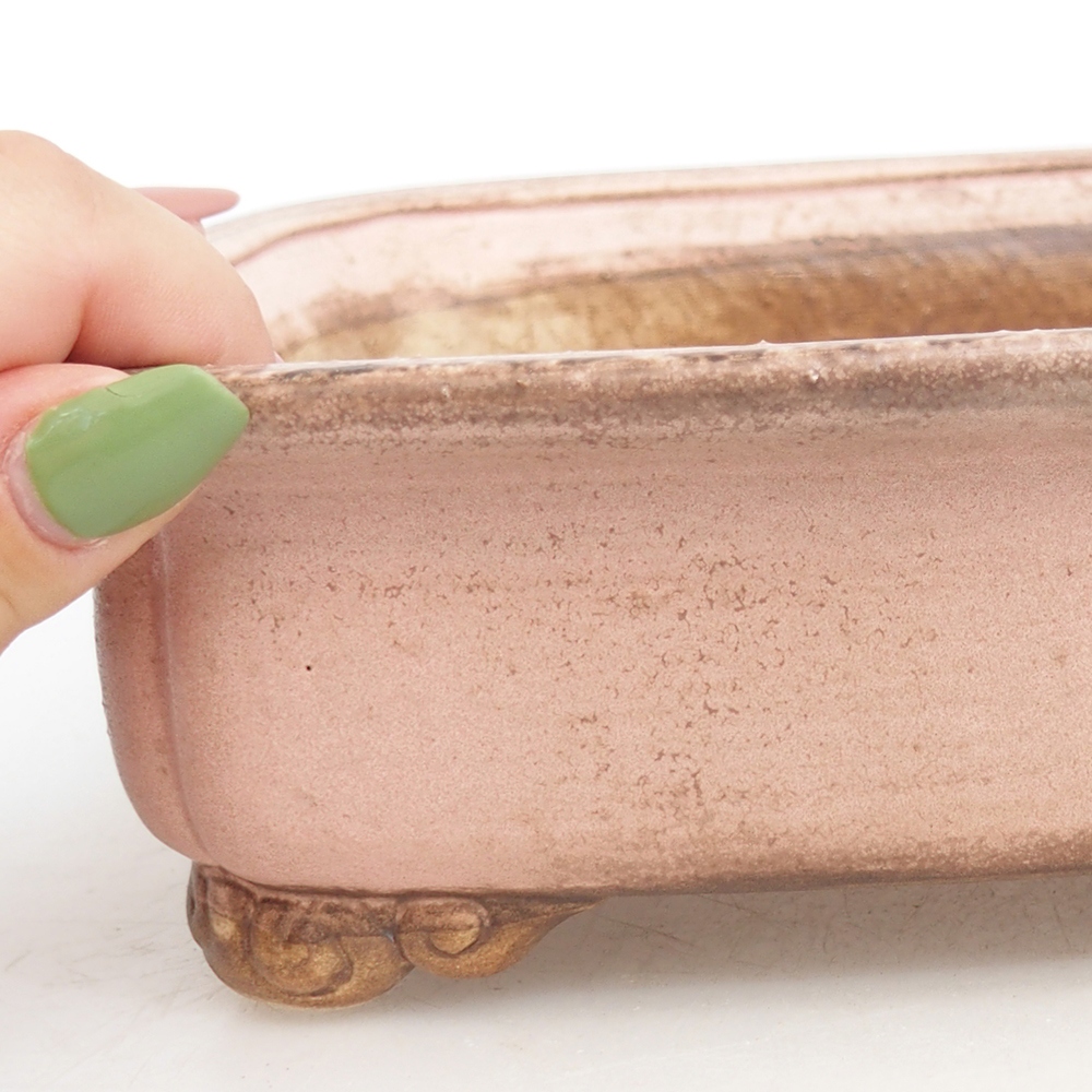 kerámia bonsai tál 20 x 17 x 6 cm, rózsaszínű