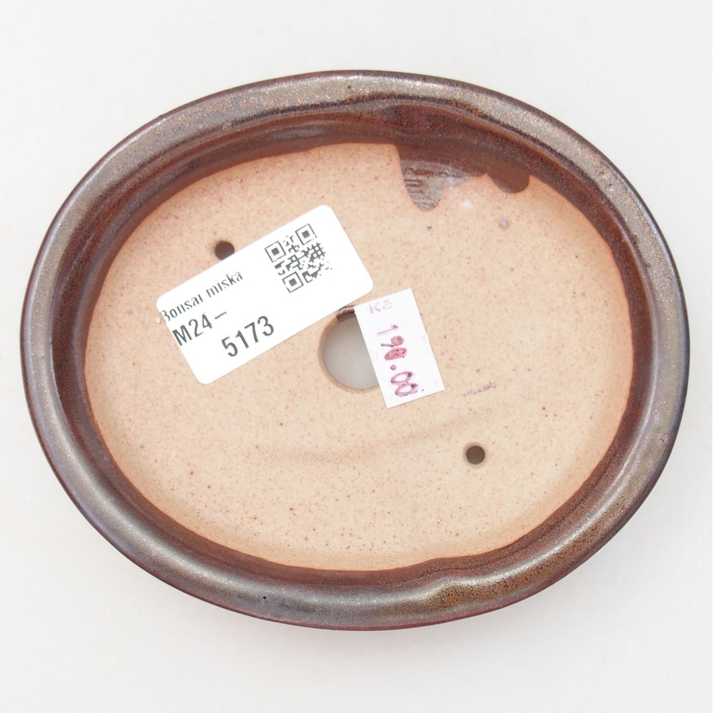kerámia bonsai tál 12,5 x 10,5 x 2 cm, barna