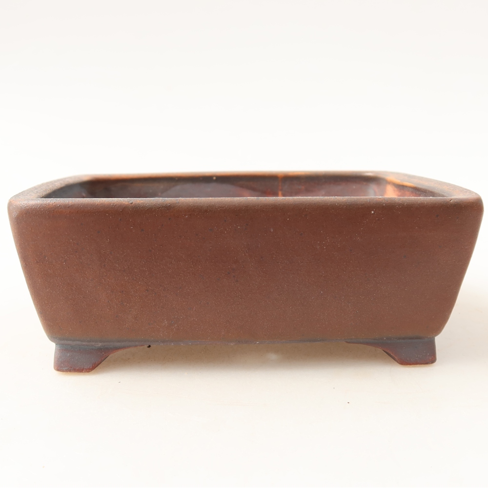 Kerámia bonsai tál, 13,5 × 11 × 5 cm, barna színű