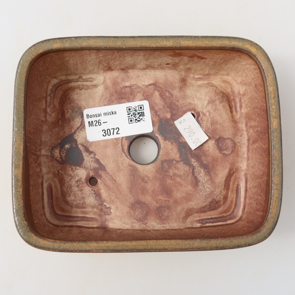 kerámia bonsai tál 14 x 11,5 x 4,5 cm, barna